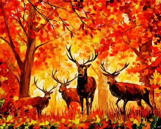 Deer Antlers Art - Diamond Paintings 